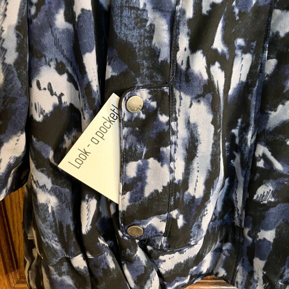 Zenergy by Chico's Blue 3/4 Sleeve Jacket Size 3 - Picture 6 of 8